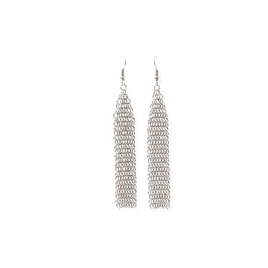 Collection B long silver earrings