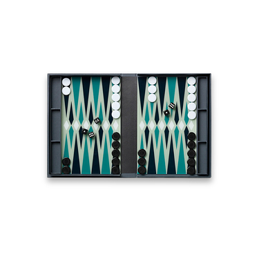 Grey & Blue Backgammon Game