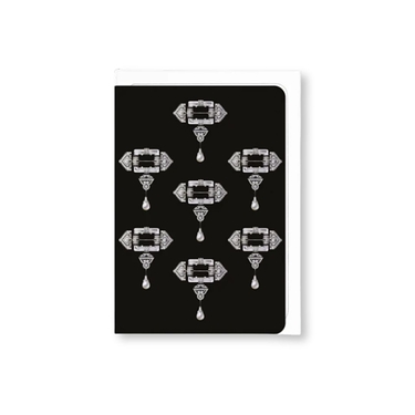 Carte postal A6 Broche Cartier sur fond noir (1924)