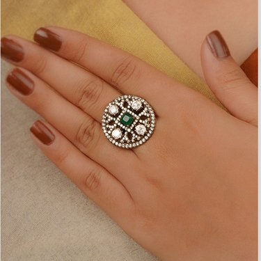 Victorian Green Stone Ring