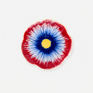 17 cm Multicolored Ceramic Floral Plate