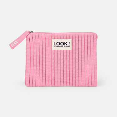 Pink Cotton Pouch - Look!