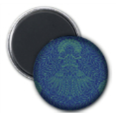Round Magnet Mad Pattern Blue Green