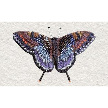 Broche Papillon Rouge/Violet