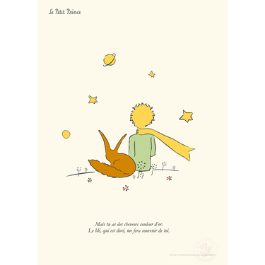 Affiche "Renard et cheveux couleur d'or" -Le Petit Prince