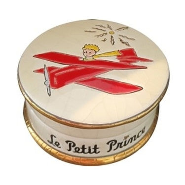Round box "The Little Prince and the plane"