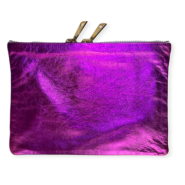 Pochette en Cuir Rose Fushia XXL